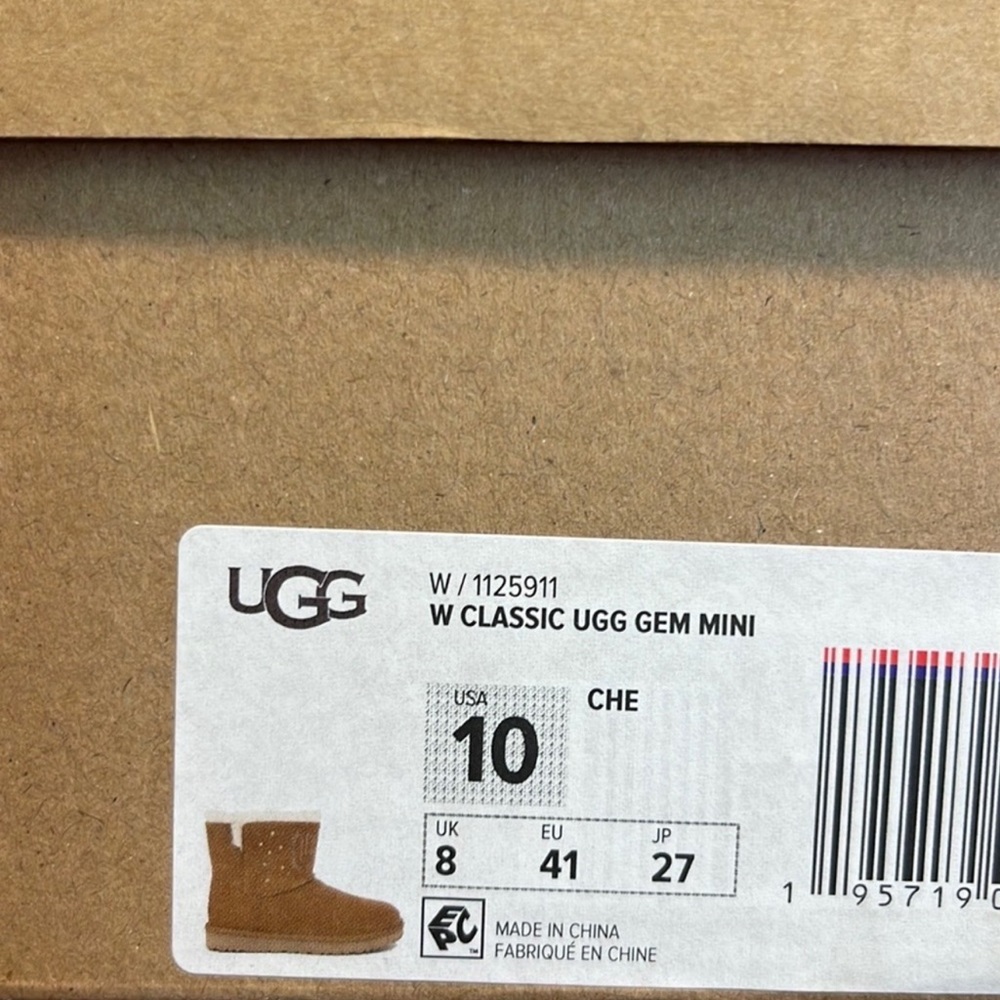 🍁 UGG 🍁 CLASSIC GEM MINI CHESTNUT BROWN BOOTS - Picture 14 of 14